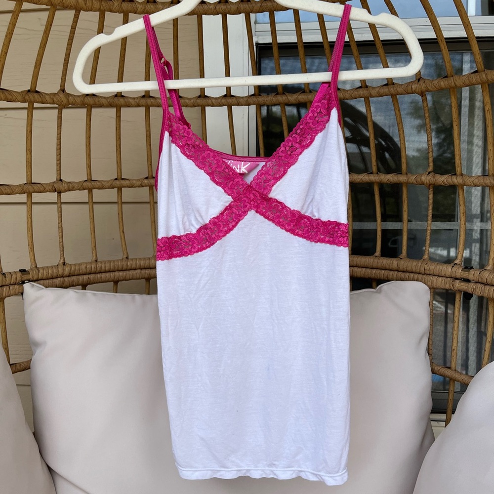 SOLD on Mercari PINK Y2K Lace Tank Top - Picture 1 of 3